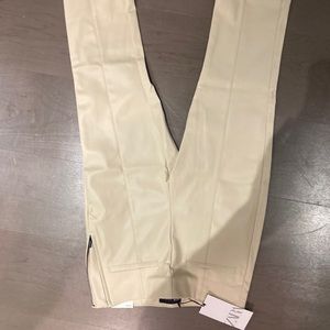 Zara Cream Leather Pants (new with tags)